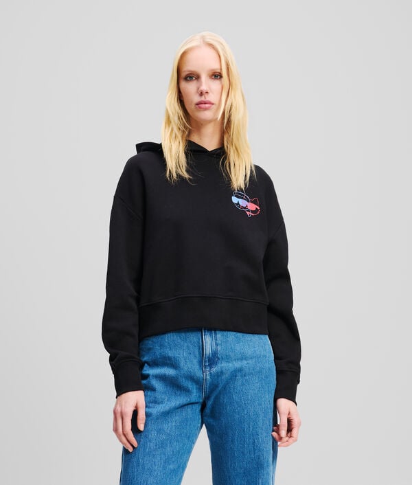 Karl Lagerfeld SWEAT À CAPUCHE COURT AVEC IKON DE COULEURS VIVES