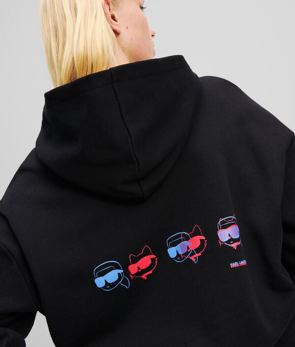 Karl Lagerfeld SWEAT À CAPUCHE COURT AVEC IKON DE COULEURS VIVES