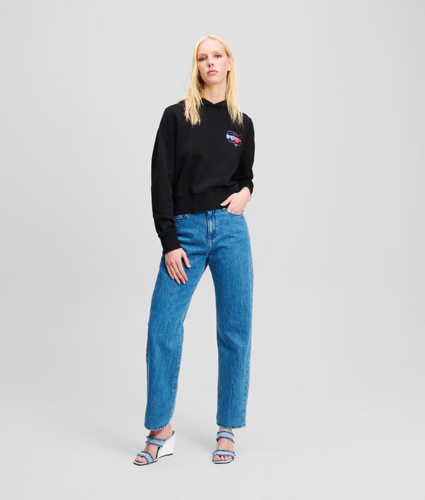 Karl Lagerfeld SWEAT À CAPUCHE COURT AVEC IKON DE COULEURS VIVES