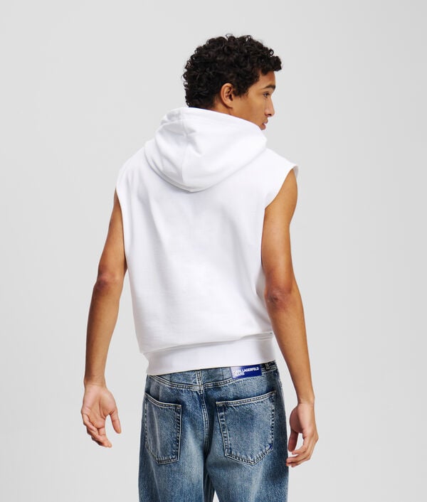 Karl Lagerfeld SWEAT À CAPUCHE SANS MANCHE AVEC LOGO ENCADRÉ ESTOMPÉ