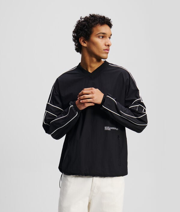 karl lagerfeld SWEAT-SHIRT À COL EN V AVEC PASSEPOIL