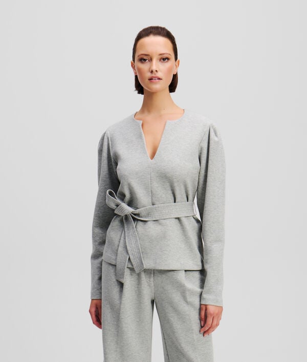 karl lagerfeld SWEAT-SHIRT À COL EN V EN DOUBLE JERSEY