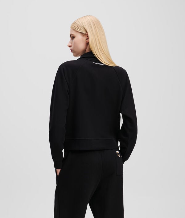 Karl Lagerfeld SWEAT-SHIRT À DEMI-ZIP ET À MOTIF PARTIELLEMENT CACHÉ IKON