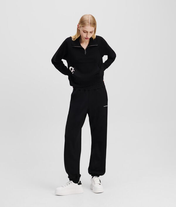 Karl Lagerfeld SWEAT-SHIRT À DEMI-ZIP ET À MOTIF PARTIELLEMENT CACHÉ IKON