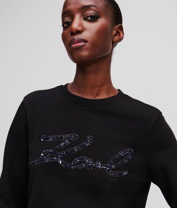 Karl Lagerfeld SWEAT-SHIRT EN BOUCLÉ KARL SIGNATURE