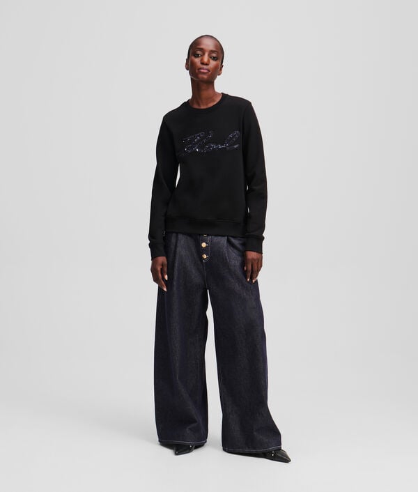 Karl Lagerfeld SWEAT-SHIRT EN BOUCLÉ KARL SIGNATURE