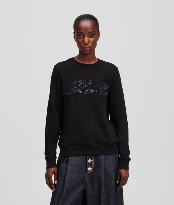 karl lagerfeld SWEAT-SHIRT EN BOUCLÉ KARL SIGNATURE