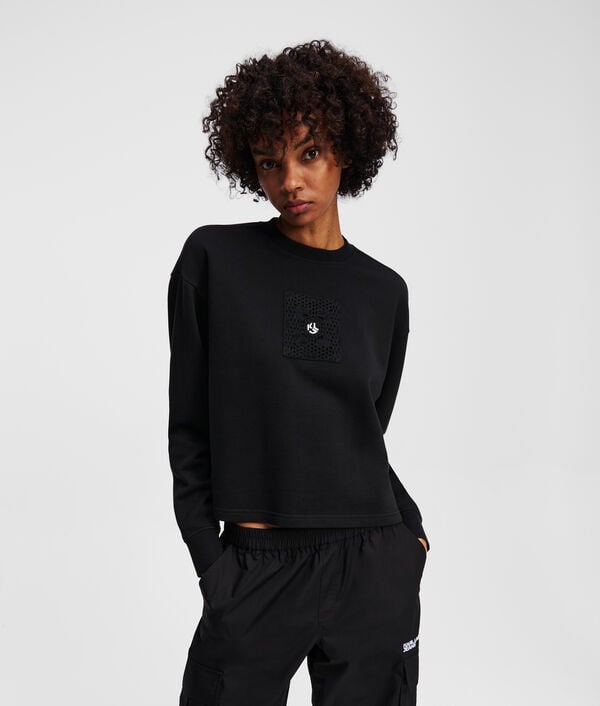 karl lagerfeld SWEAT-SHIRT EN CROCHET AVEC LE MONOGRAMME KLJ