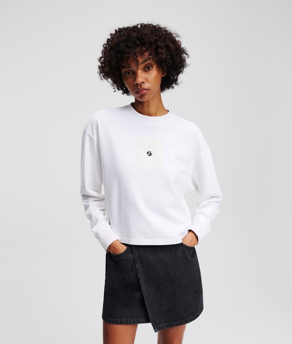 karl lagerfeld SWEAT-SHIRT EN CROCHET AVEC LE MONOGRAMME KLJ