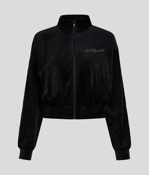 Karl Lagerfeld SWEAT-SHIRT ZIPPÉ EN VELOURS HOTEL KARL