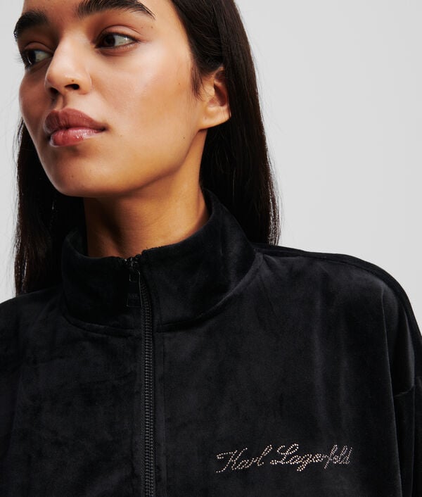 Karl Lagerfeld SWEAT-SHIRT ZIPPÉ EN VELOURS HOTEL KARL