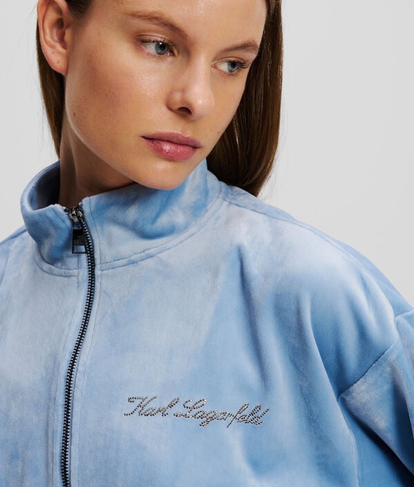 Karl Lagerfeld SWEAT-SHIRT ZIPPÉ EN VELOURS HOTEL KARL