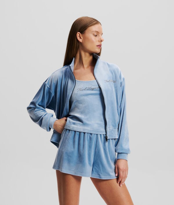 karl lagerfeld SWEAT-SHIRT ZIPPÉ EN VELOURS HOTEL KARL