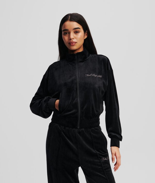 karl lagerfeld SWEAT-SHIRT ZIPPÉ EN VELOURS HOTEL KARL