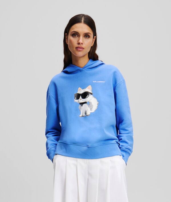 karl lagerfeld SWEATSHIRT À CAPUCHE AVEC IKON CHOUPETTE STYLE AQUARELLE