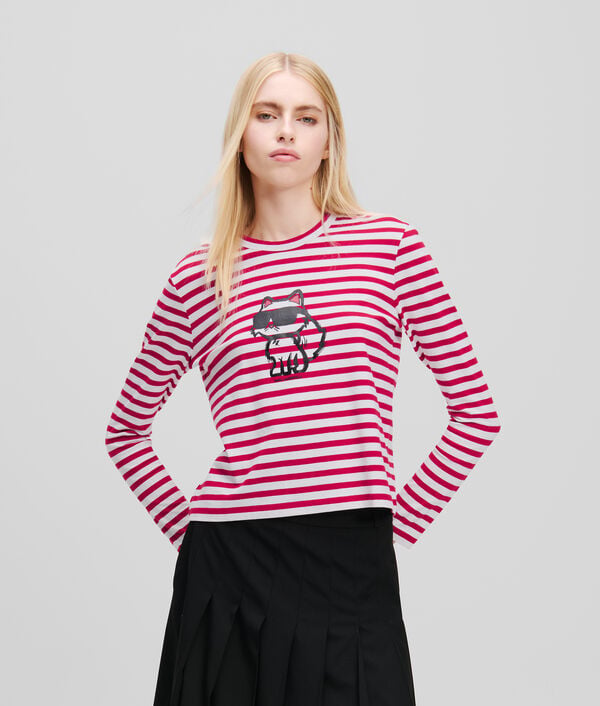 karl lagerfeld T-SHIRT À MANCHES LONGUES ET À RAYURES IKON