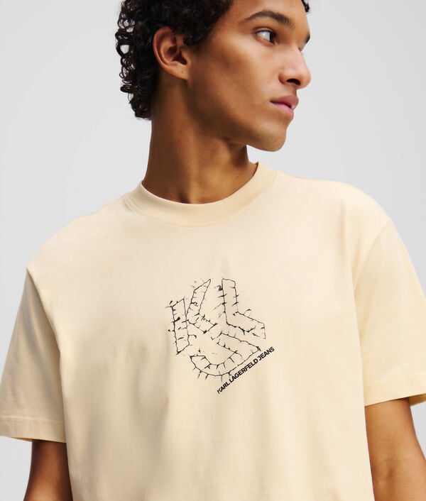 Karl Lagerfeld T-SHIRT À OURLET ARRONDI ET MONOGRAMME SHIBORI