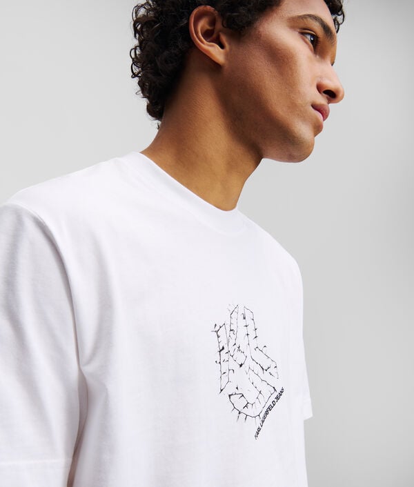 Karl Lagerfeld T-SHIRT À OURLET ARRONDI ET MONOGRAMME SHIBORI