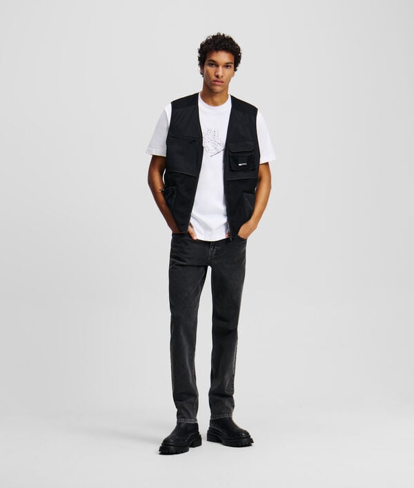 Karl Lagerfeld T-SHIRT À OURLET ARRONDI ET MONOGRAMME SHIBORI