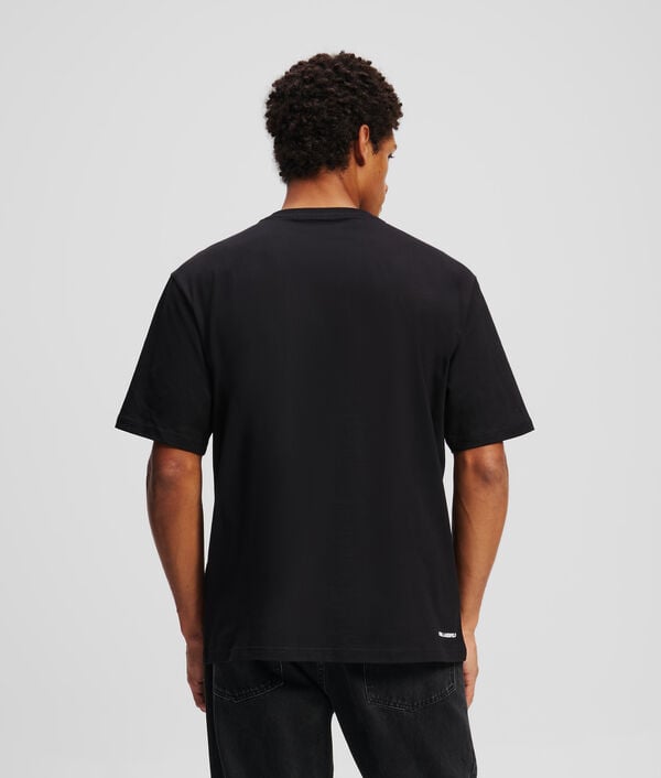 Karl Lagerfeld T-SHIRT À POCHE AVEC MOTIF PARTIELLEMENT CACHÉ IKON