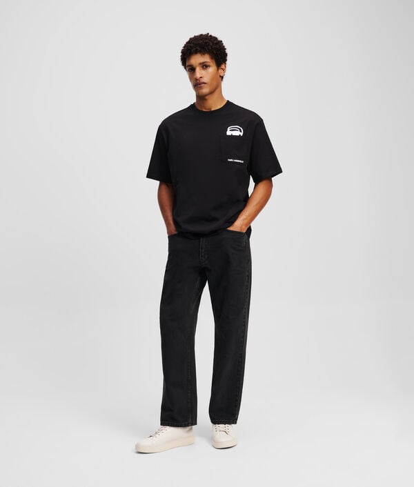 Karl Lagerfeld T-SHIRT À POCHE AVEC MOTIF PARTIELLEMENT CACHÉ IKON
