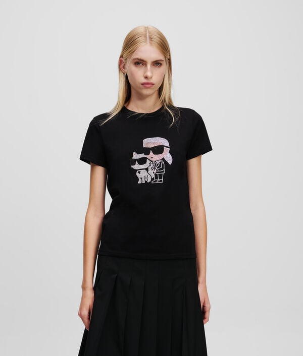 karl lagerfeld T-SHIRT À STRASS IKON KARL & CHOUPETTE