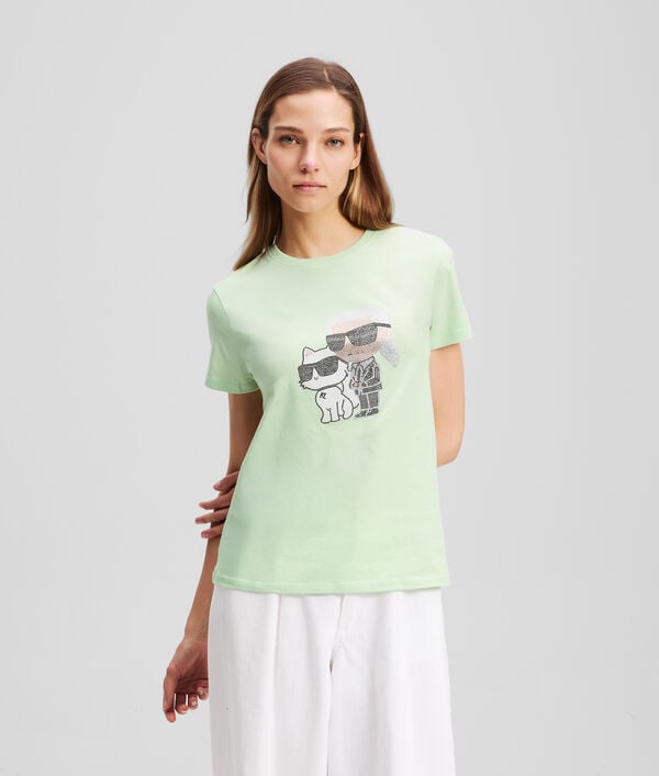 karl lagerfeld T-SHIRT À STRASS IKON KARL & CHOUPETTE