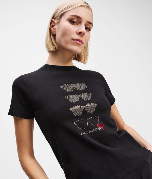 Karl Lagerfeld T-SHIRT AVEC MOTIF DE LUNETTES DE SOLEIL EN STRASS