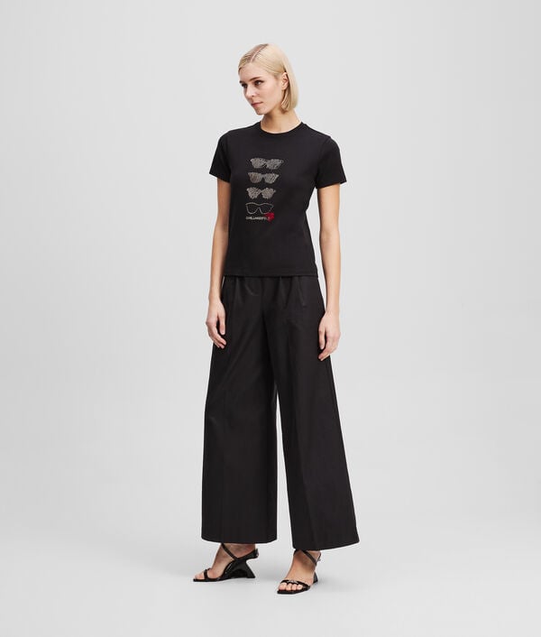 Karl Lagerfeld T-SHIRT AVEC MOTIF DE LUNETTES DE SOLEIL EN STRASS