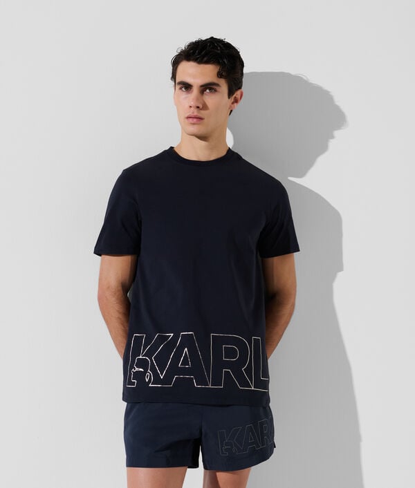karl lagerfeld T-SHIRT DE PLAGE À LOGO KARL MÉTALLISÉ
