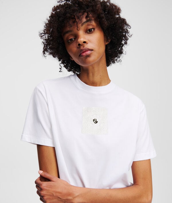 Karl Lagerfeld T-SHIRT EN CROCHET AVEC LE MONOGRAMME KLJ