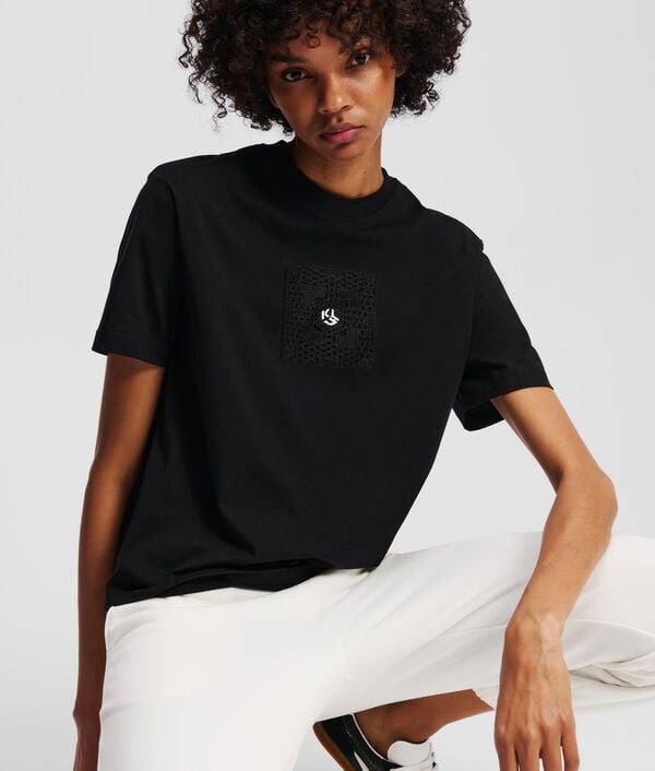 Karl Lagerfeld T-SHIRT EN CROCHET AVEC LE MONOGRAMME KLJ