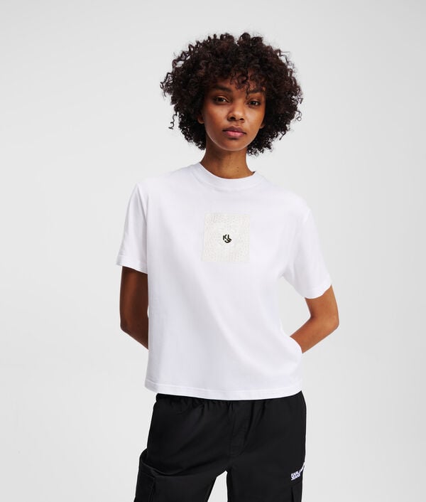 karl lagerfeld T-SHIRT EN CROCHET AVEC LE MONOGRAMME KLJ