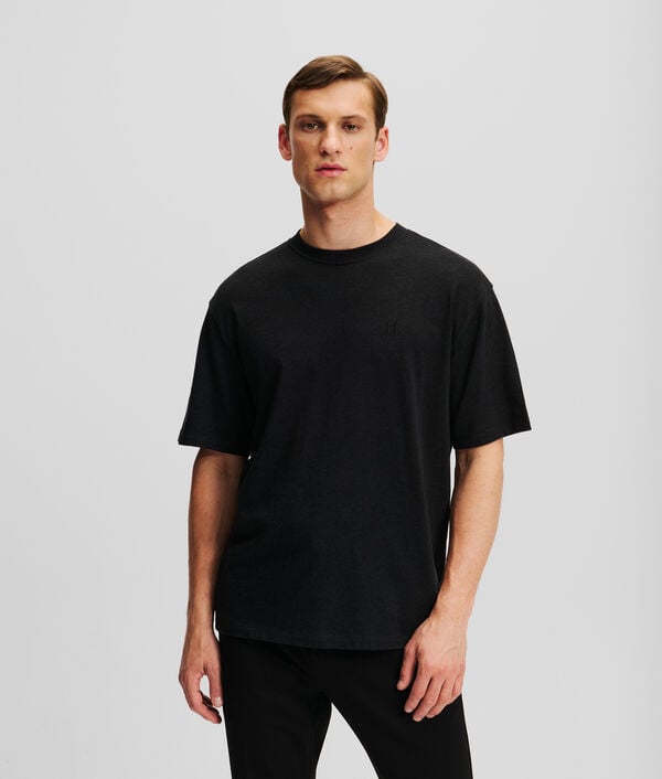 karl lagerfeld T-SHIRT EN LAINE MÉLANGÉE KL MONOGRAM