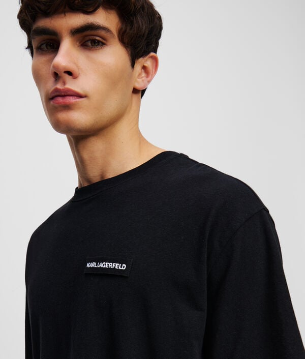Karl Lagerfeld T-SHIRT EN LIN MÉLANGÉ AVEC LOGO KARL