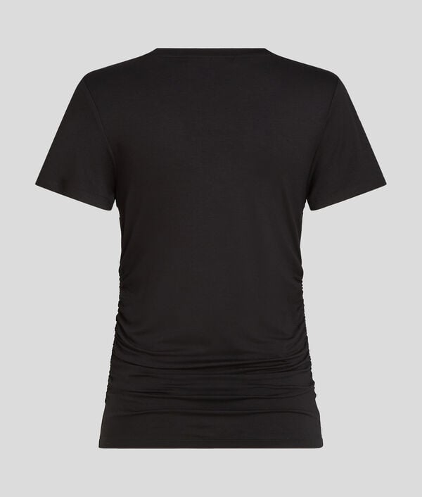 Karl Lagerfeld T-SHIRT FRONCÉ À COL V KARL SIGNATURE