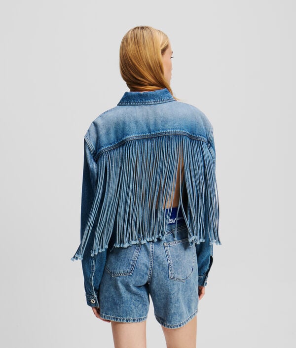 karl lagerfeld VESTE EN DENIM À FRANGES DÉCONTRACTÉE