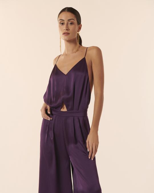 Karma Koma Combinaison Longue En Soie Swan COCA CHERRY