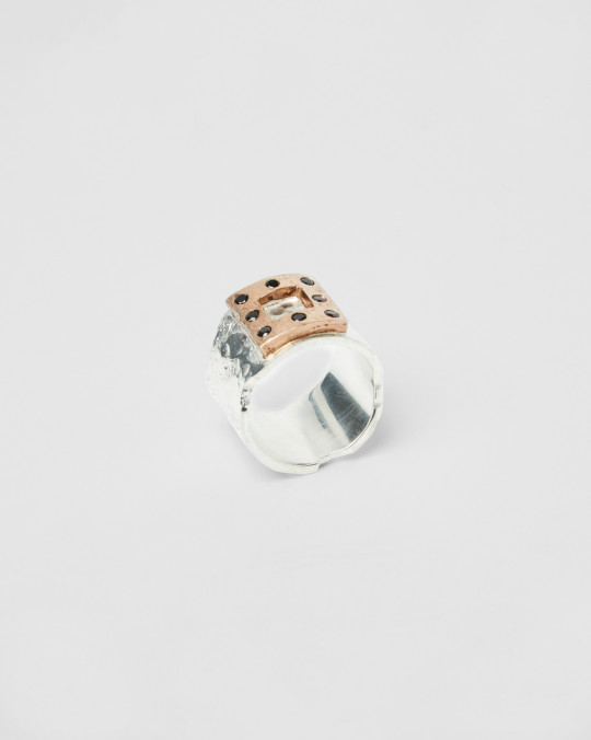 karma koma Bague Target MIX SILVER PINK