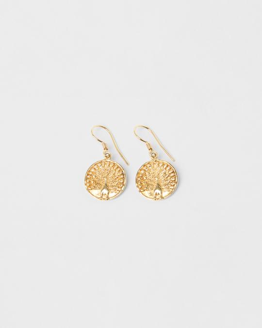karma koma Boucles d'oreilles Peacock Gold