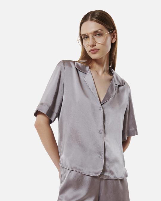 karma koma Chemise en soie Harry LILAC