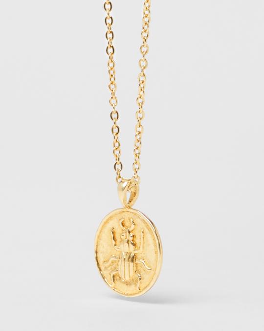 Karma Koma Collier Beatle Médaillon 3 Cm Gold