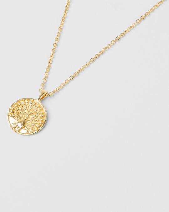 Karma Koma Collier Peacock Médaillon 2 Cm Gold