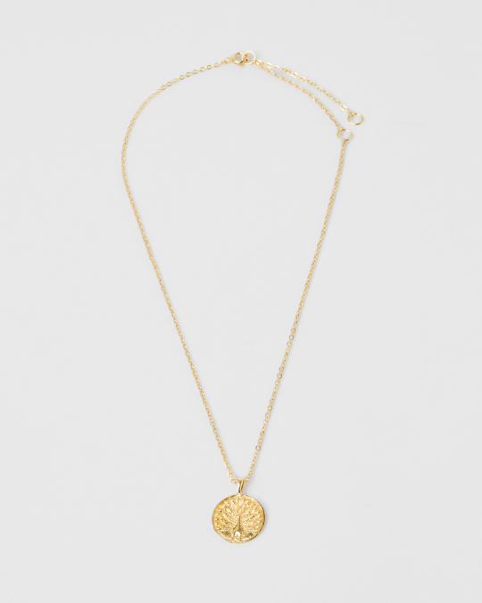 karma koma Collier Peacock médaillon 2 cm Gold