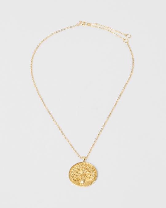 Karma Koma Collier Peacock Médaillon 3 Cm Gold