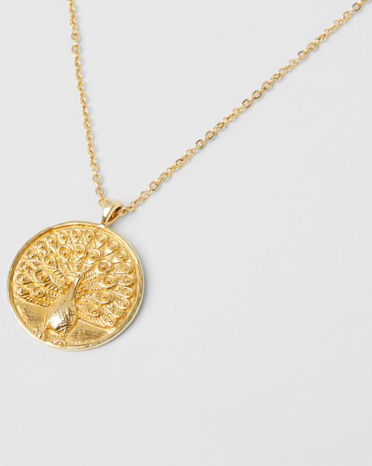 karma koma Collier Peacock médaillon 3 cm Gold
