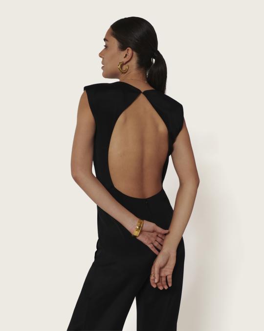 karma koma Combinaison longue en soie Gery BLACK