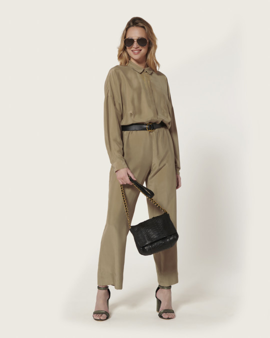 Karma Koma Combinaison Longue En Soie Imane CIGARE