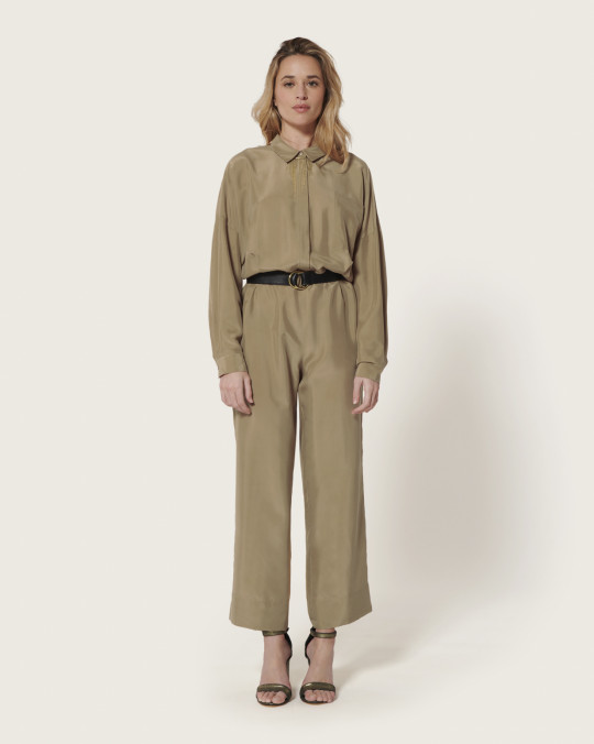 Karma Koma Combinaison Longue En Soie Imane CIGARE