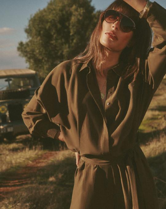 Karma Koma Combinaison Longue En Soie Imane CIGARE